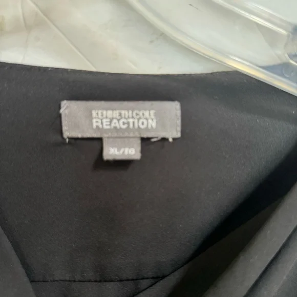 Kenneth Cole Lightweight Cowl Neck Flowy Oversized Tunic Blouse Side Slits Boho - Picture 7 of 16